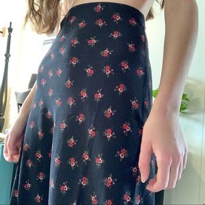Black floral Aeropostale midi skirt